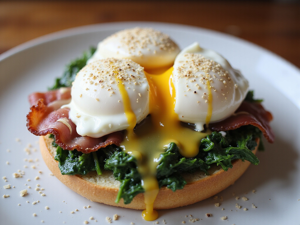 Huevos Benedictinos Keto con Espinacas