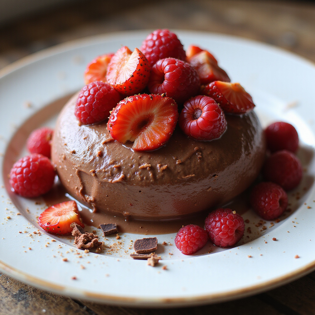 Mousse de Chocolate y Frutas Keto
