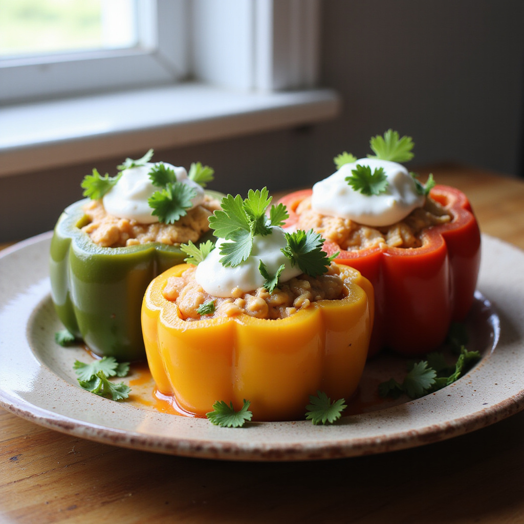 Pimientos Rellenos de Pollo y Queso Keto