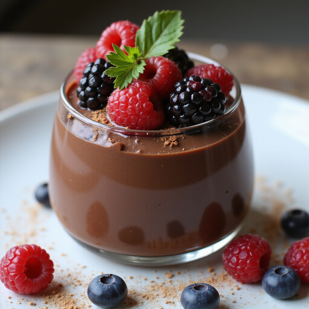 Mousse de Chocolate y Frutas del Bosque Keto
