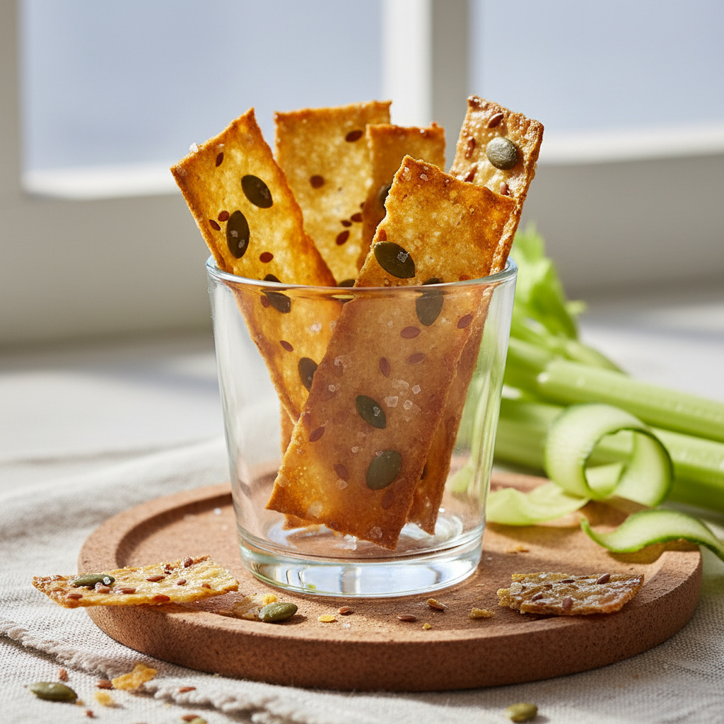 Crackers de Apio y Pepino con Semillas