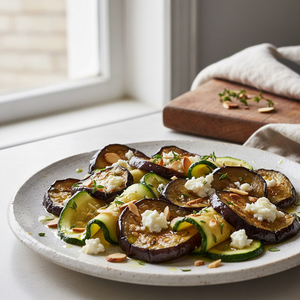 Berenjena y Calabacín al Horno con Queso